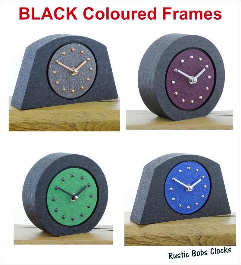 Plain Faced, Black Colour Framed Mantel Clocks