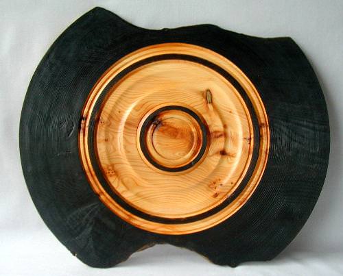 Burned Rustic English Yew Platter