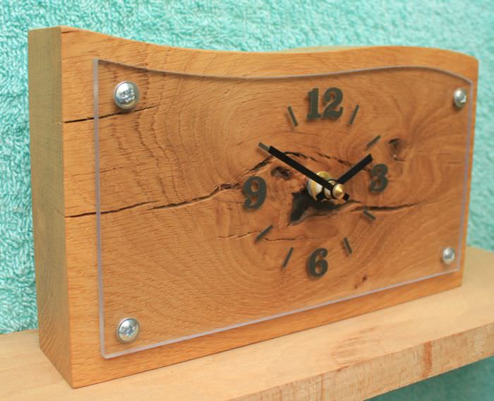 Oak and Perspex Mantel Clock