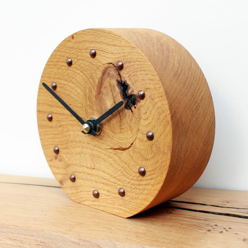 Rustic Oak Mantel Clock