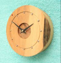 Oak Wall Clock with Rustic Edge