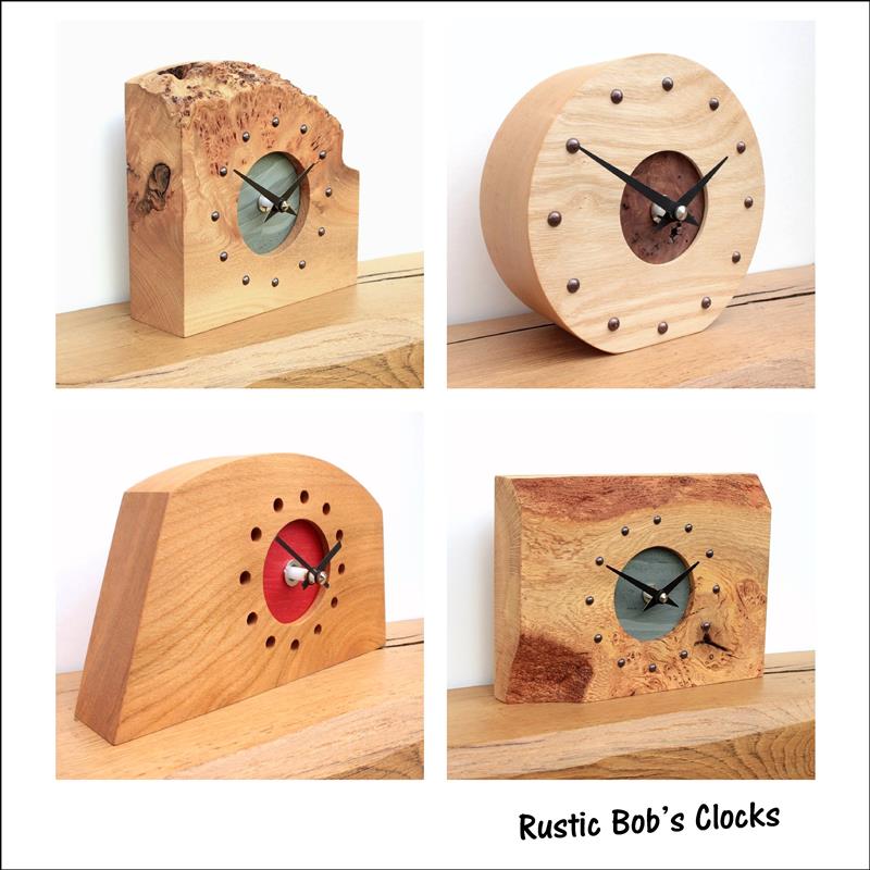 Wooden Mantel Clocks Handmade with English Hardwoods - Oak - Elm - Ash - Beech - Cherry