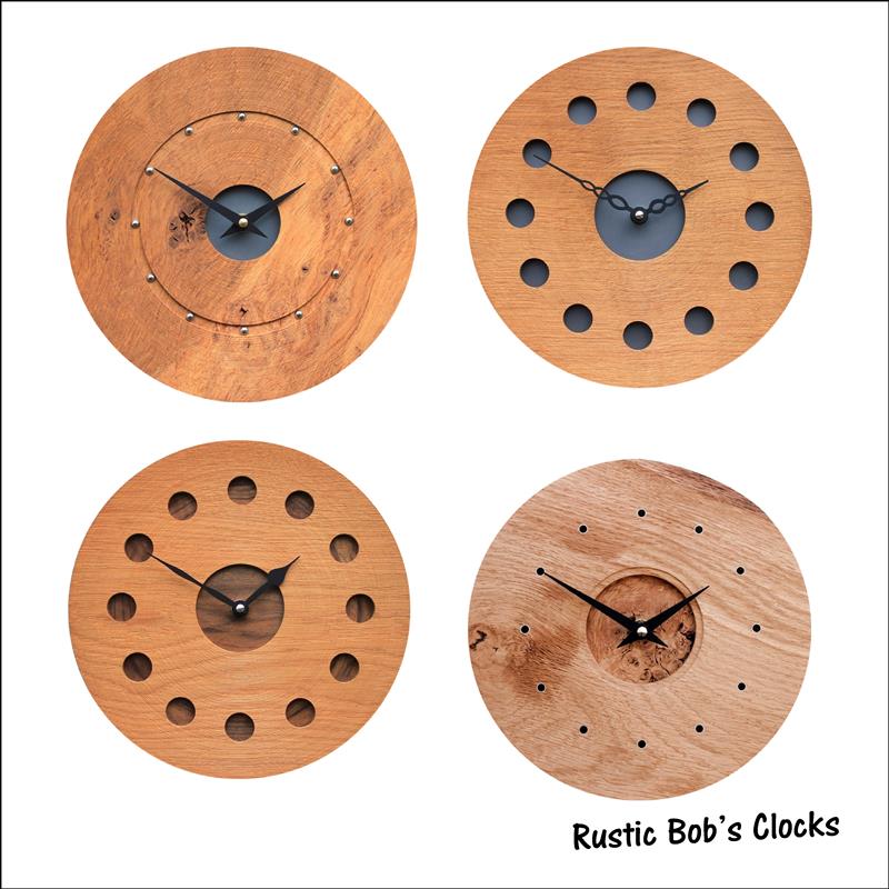 Wooden Wall Clocks Handmade with English Hardwoods - Oak - Elm - Ash - Beech - Cherry